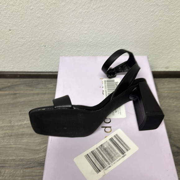 Madden Girl womens Winni black pleather open square toe high heel sandals - Picture 3 of 5